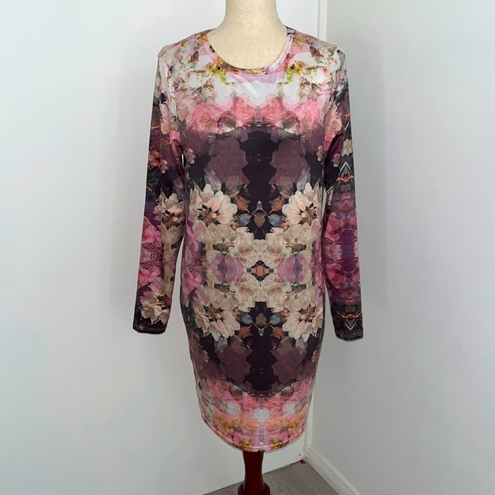 Topshop Long sleeve body con dress